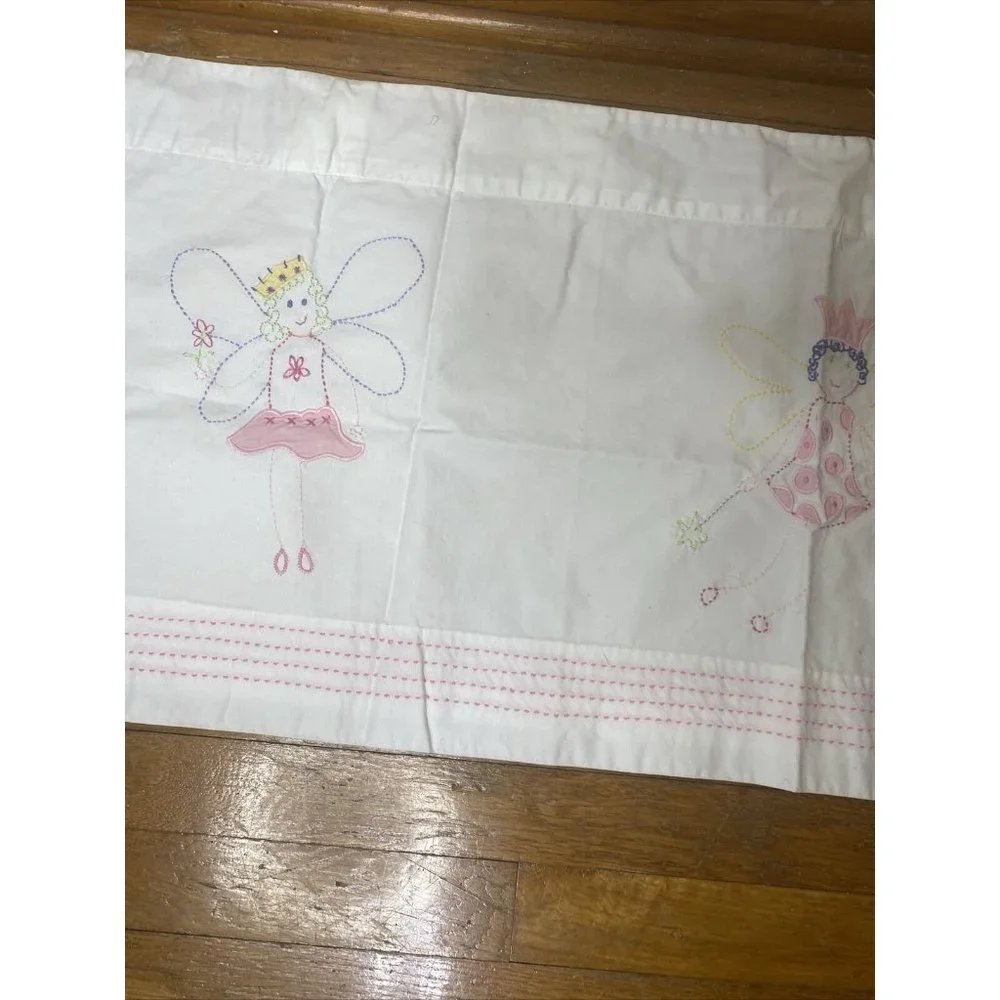Pottery Barn Kids Valance Curtain Fairy Princess Embroidered Pink Purple 18